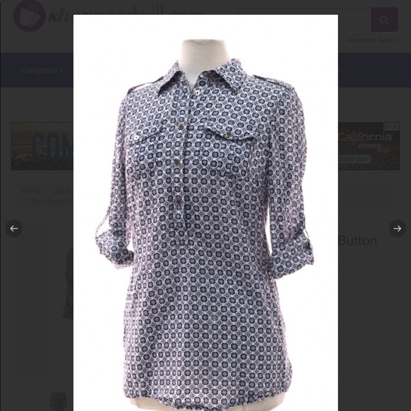 EUC: Tory Burch Brigette Tunic Geometric Print - Picture 3 of 4